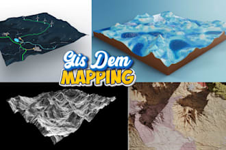 custom 3d topographic contour map using arcgis, dem mapping and elevation data