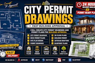 create city permit drawings and permit plans for building approval