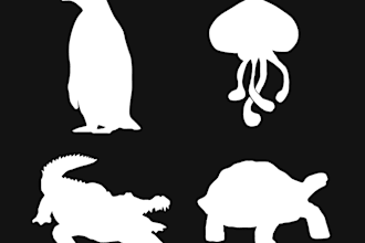 create minimalist animal silhouette illustrations for print and merch