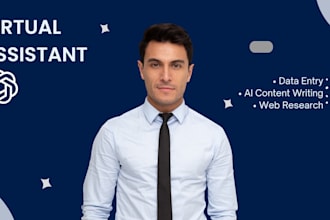 be your virtual assistant for data entry and ai content writing