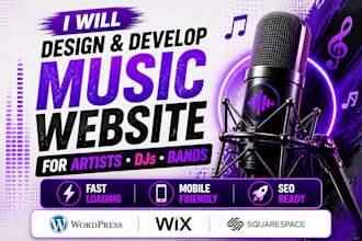 music website podcast website dj website musician website artist website