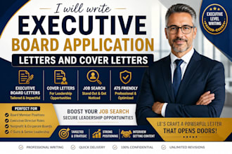 write executive board application letters and cover letters