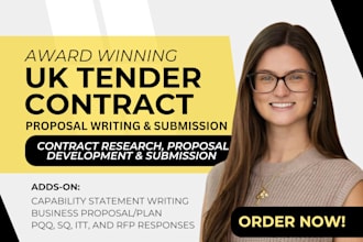 write winning pqq, sq, itt and UK tender government contract or rfp bid proposal