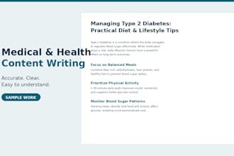 write accurate medical and health content
