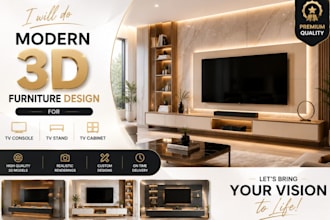 do modern 3d furniture design for TV console, TV stand and TV cabinet