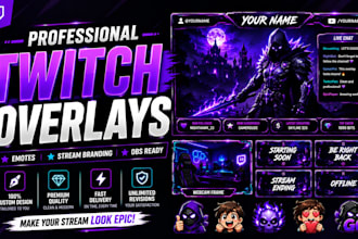 design twitch overlays, emotes, and stream branding for your channel