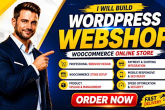 build wordpress ecommerce website webshop woocommerce website online store