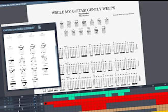 transcribe piano, guitar tab and chords, or violin into professional sheet music