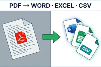convert PDF to word excel or CSV and fix the formatting