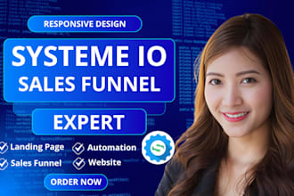 build systeme io sales funnel landing page systeme io product page online course