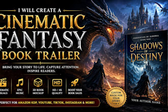 create a cinematic fantasy book trailer for your novel