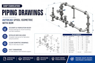 draft shop fabrication piping drawings atocad spool isometric with bom