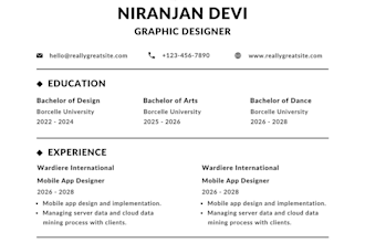 write and design a professional ats resume and CV