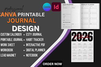 do canva printable journal, editable planner, worksheet, workbook in KDP upload