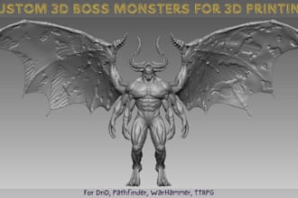 sculpt custom dnd boss monsters and tabletop miniatures for 3d printing