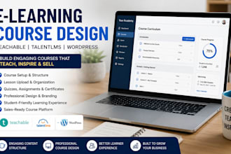 create elearning course website in teachable talentlms wordpress website