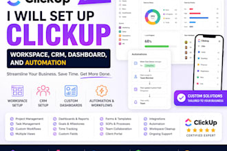 set up clickup workspace clickup CRM clickup dashboard and automation