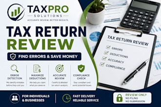 professionally review your tax return for errors deductions, and compliance