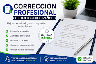 revisaré y corregiré tu texto en español profesionalmente