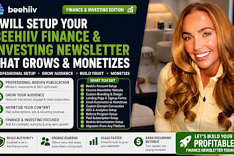 create beehiiv finance newsletter website beehiiv investing newsletter setup