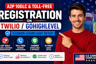 a2p 10dlc registration and verification on twilio or ghl ai agent setup tollfree
