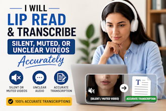 lip read and transcribe silent, muted, or unclear videos accurately