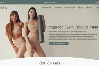 design squarespace yoga studio website wellness class booking website