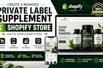create a branded private label supplement shopify store health supplement store
