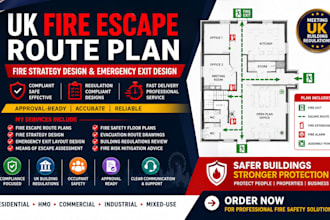 do uk fire escape route plan fire strategy design emergency exit design