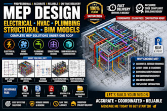 create mep plans electrical hvac plumbing structural and bim models