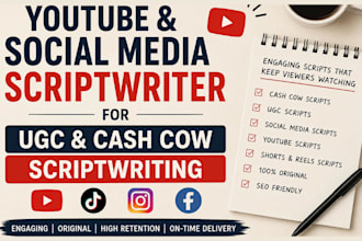 be youtube scriptwriter social media scriptwriter for ugc cash cow scriptwriting