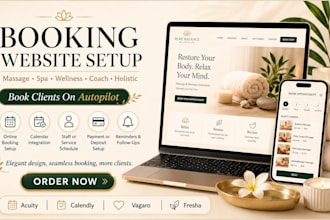 setup appointment booking for massage spa wellness coach and holistic website
