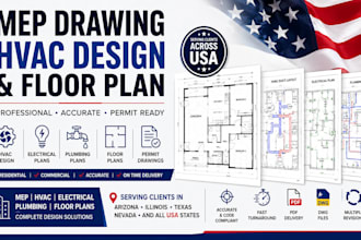 mep drawing plan hvac design floor plan in arizona, illinois, taxes, nevada