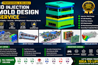 do 3d injection mold design, cad modeling and mold flow analysis