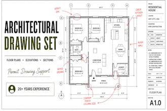 create house plans, floor plans, and construction drawings