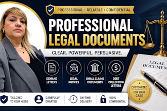 draft demand letter, debt recovery letter, and small claims court document