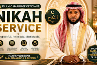 officiate online nikah, muslim marriage, interfaith, provide wali, witness