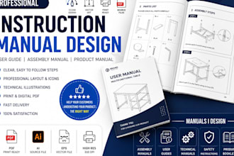 design professional product instruction manual user guide and assembly manual