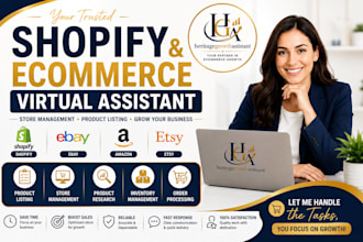 be your shopify virtual assistant shopify manager ecommerce VA ebay store manage