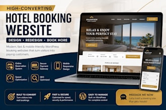 redesign wordpress hotel booking website, wix short term rental website, airbnb