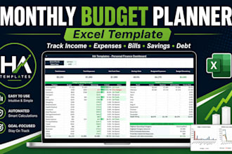 provide an excel budget planner and expense tracker