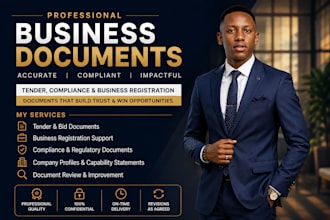 prepare professional tender, compliance and business documents