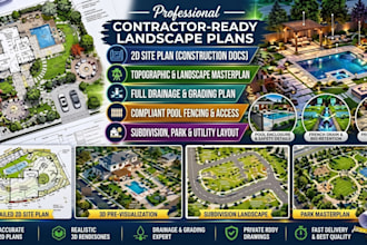 create contractor ready landscape plans, drainage plans and 3d designs