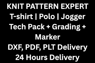 make knit garment pattern, grading and marker in dxf format