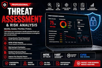 perform professional cybersecurity threat assessment and risk analysis