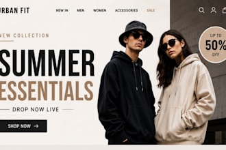 design high converting streetwear shopify website, redesign y2k clothing store