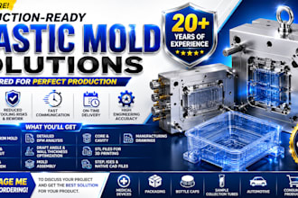 design and redesign plastic mold, modify step files, and create dfm reports