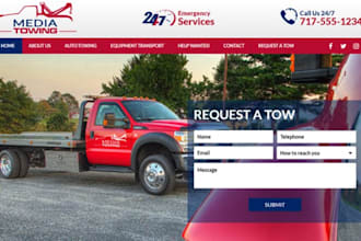 design wix towing website roadside assistance tow truck service website