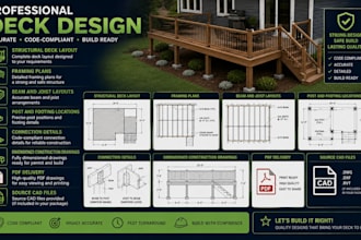 create deck structural permit drawings, construction plans