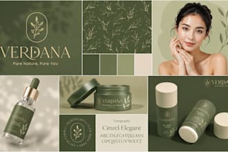 design brand identity design, branding kit, business logo and brand style guide